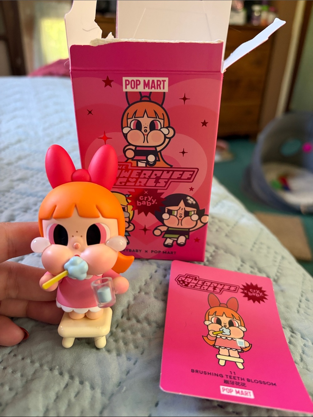 Popmart Powerpuff Girls x Crybaby Brushing Teeth Blossom Figure